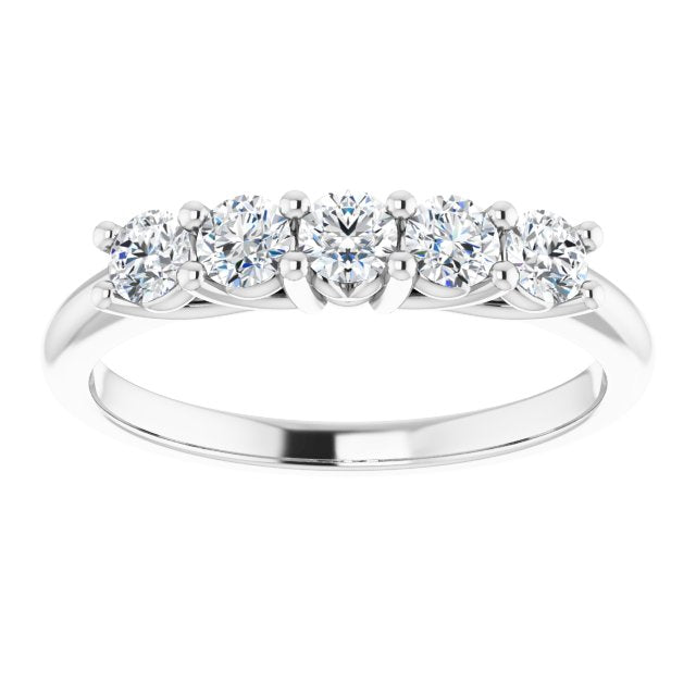 0.50 ct. Round Cut Diamond Wedding Band 5 Stone Anniversary Ring-VIRABYANI